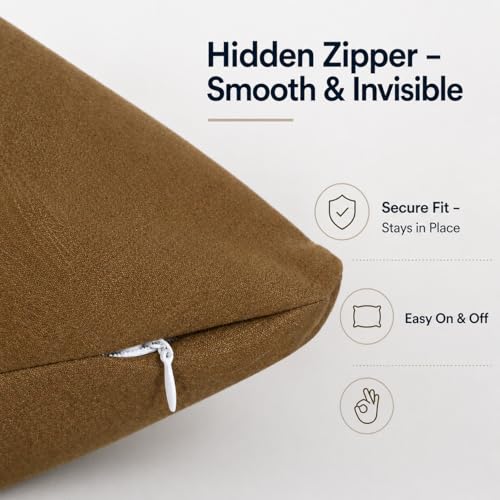 EVOLIVE Body Pillow Cover 21"x54", Microfiber, Hidden Zipper, (Coffee) - color: Coffee