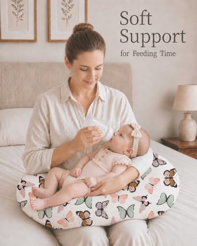 Nursing Pillow Covers 2 Pack, Stretchy Breastfeeding Pillow Covers for Baby - color: Butterfly Dance