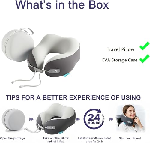 Travel Neck Pillow, Neck Pillow for Traveling,Grey - color: Grey