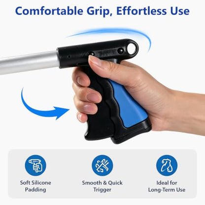 1-Pack 32" Grabber Reacher Tool for Elderly (Blue) - size: 32.1 Inch
