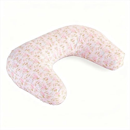 U-Shape Breastfeeding Nursing Pillow Set, 1 Insert and 2 Removable Covers - color: White & Pink Floral