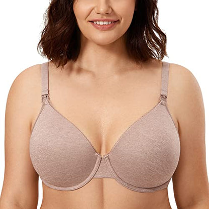 CALVENA Women's Lightly Padded Nursing Bra - color: Cameo Heather, size: 36B