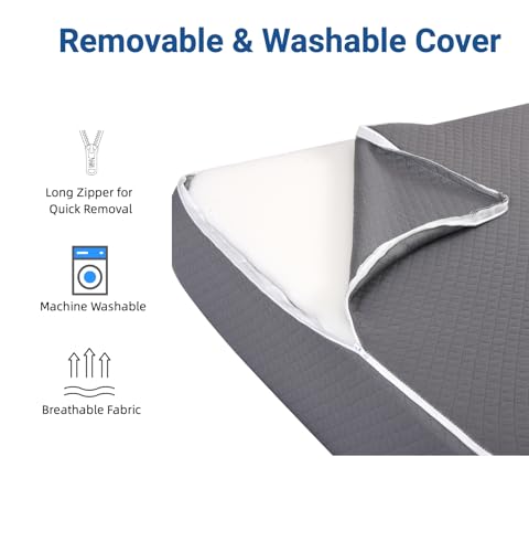 FSA Eligible 31" Extra-Long Wedge Pillow for Sleeping, Reflux, Snoring,Gray - color: Gray