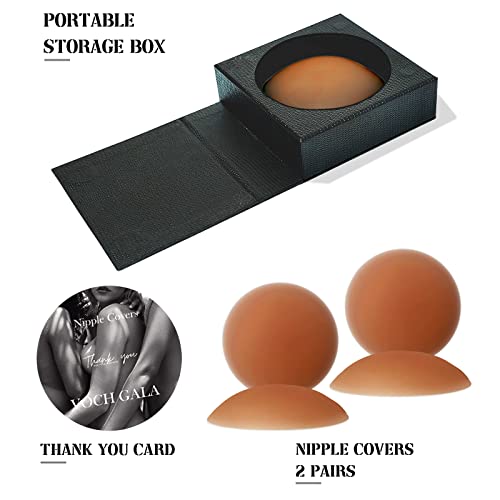 VOCH GALA Premium Nipple Covers, Sticky Bra Alternative, 2 Pairs - color: Coco, size: Medium (Fits A-C Cups)