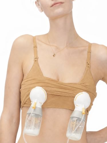 HATCH The Essential Nursing & Pumping Bra, Wireless & Seamless - color: Sand, size: X-Large