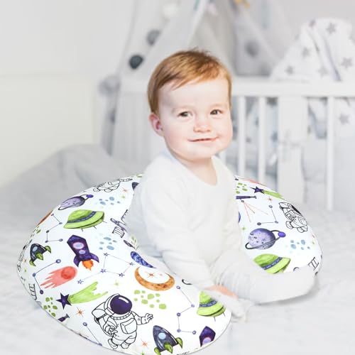 TANOFAR Nursing Pillow Cover Boy, Stretchy Breast Feeding Pillow Covers, Soft & Skin-Friendly, Removable Nursing Support Pillow Slipcover, Space Shuttle - color: White