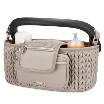 mommore Universal Stroller Organizer with Insulated Cup Holders - color: Light Cafe