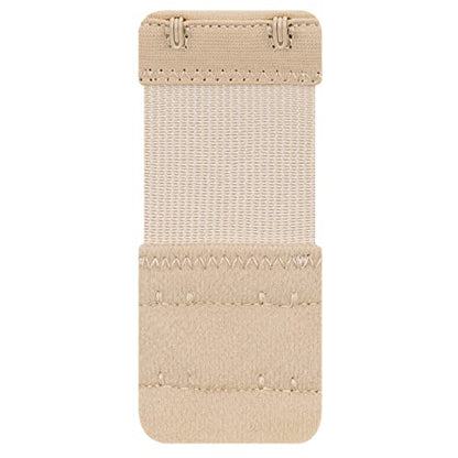 Women's Bra Extenders 4 Hook / 3 Hook / 5 Hook / 2 Hook Soft Comfortable Stretchy Bra Extension Strap - color: Beige, 2 Hook 3/4 Inch
