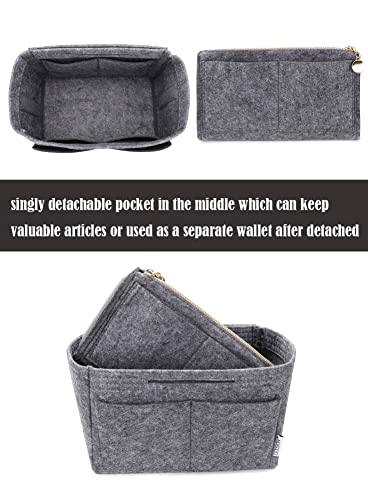 LEXSION Felt Purse Organizer Insert, Tote Bag Shaper Dividers with 5 Sizes - color: Grey, size: Medium