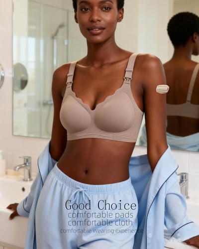 Nursing Bra, Maternity and Pumping Bra for Breastfeeding, Hands-Free Feeding Bra - color: Gray, size: Medium