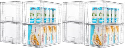 Vtopmart 8 Pack Stackable Clear Pantry Storage Drawers, Large - size: 4Pack 7"H (Pack of 2)