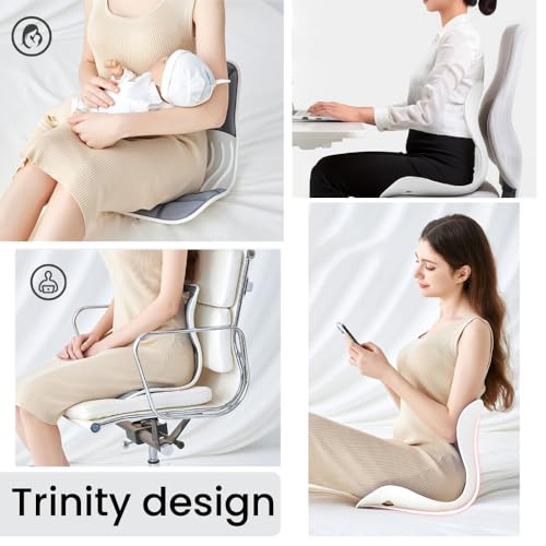 Lumbar Support Cushion – Grey, Standard, Back & Shoulder - color: Grey, size: Standard