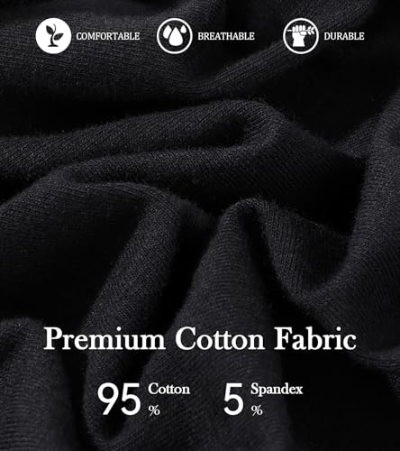 Womens High Waisted Cotton Underwear Soft Postpartum Full Coverage Panties - color: Black 5 Pack, size: Large