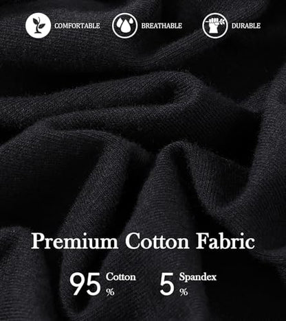 Womens High Waisted Cotton Underwear Soft Postpartum Full Coverage Panties - color: Black 5 Pack, size: Large