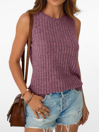 AUTOMET Womens Tank Tops Sleeveless Summer Basic Soft Clothes 2026 - color: Darkpink, size: XX-Large