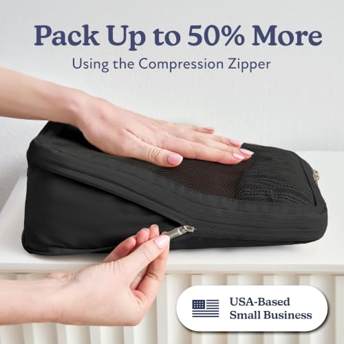 Vandel Space-Saving Compression Packing Cubes for Women 4-Pack Compressible - color: 7. Black, size: 4 Pack (Compression)