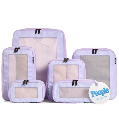 Aerotrunk Compression Packing Cubes for Travel, 6-Pack, Purple - color: Purple, size: 6-Pack