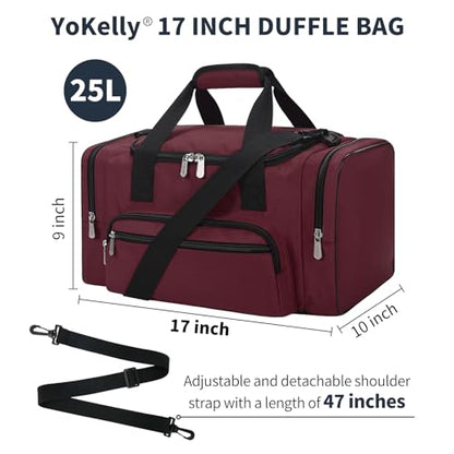 17 inch Small Duffle Bag, Burgundy - color: Burgundy, size: 17 inch