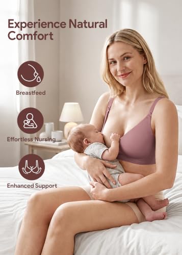 HBselect Nursing Bras for Breastfeeding 3 Pack Women Maternity Jelly Bras - color: G: 3pack(black/Dusty Pink/Gray Blue), size: X-Large