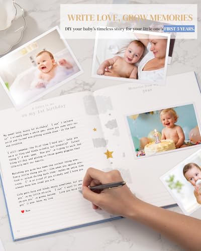 Baby Memory Book, Keepsake Baby Book Record from Pregnancy to Age 5, 8"x10"