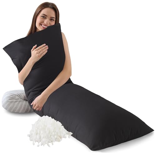 Memory Foam Body Pillow Insert,Bed Pillow for Adults, Black