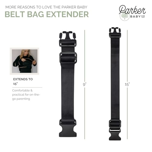 Parker Baby Co Adjustable Belt Bag Extender Strap for Birch Belt Bag, Black - color: Black