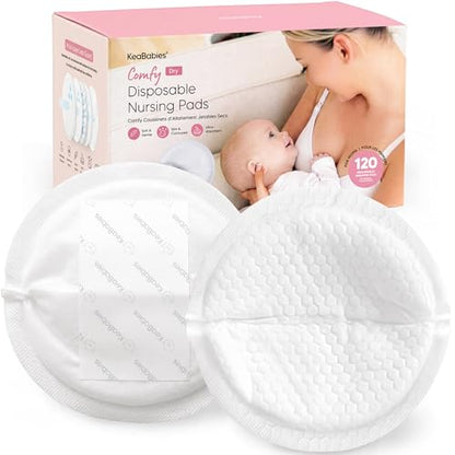 KeaBabies Nursing Pads Disposable, Breast Pads for Leaking Milk (120 Count) - size: 120 Count
