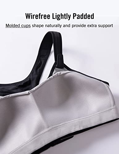 SYROKAN Women's Sports Bra Front Adjustable Padded - color: Black, size: 36C