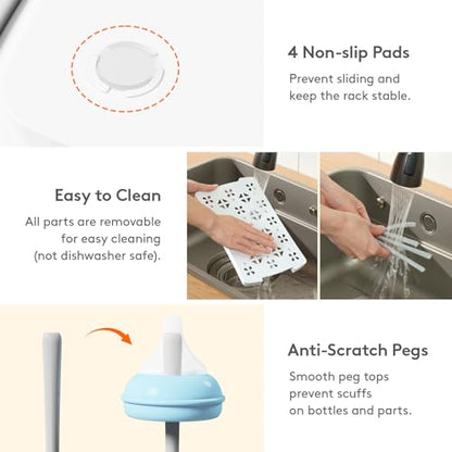 Lifewit Portable Baby Bottle Drying Rack with Drain Tray, BPA Free