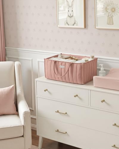 Blissful Diary Baby Diaper Caddy Organizer, Nursery Storage, Blush Pink - color: Blush Pink