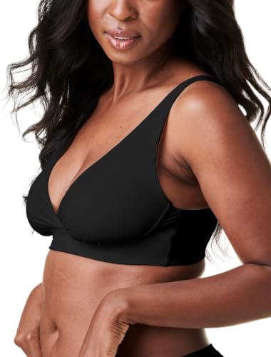 Bravado Designs Ballet Seamless Crossover Maternity Nursing Bra, Comfortable Breastfeeding Bra - color: Black - Sustainable Fabric, size: Small