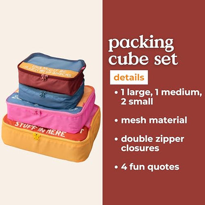 ban.do Packing Cube Set of 4, Really Important Stuff - color: Really Important Stuff