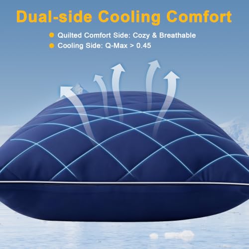 KISSKI Cooling Body Pillow for Adults, Adjustable Memory Foam Long Pillow - color: Navy