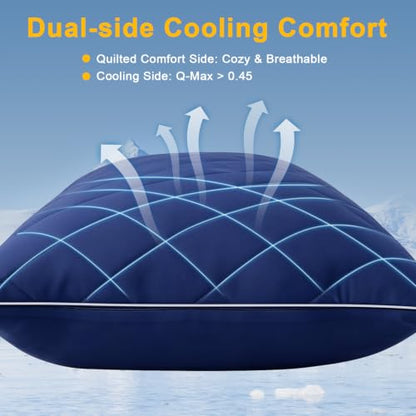 KISSKI Cooling Body Pillow for Adults, Adjustable Memory Foam Long Pillow - color: Navy