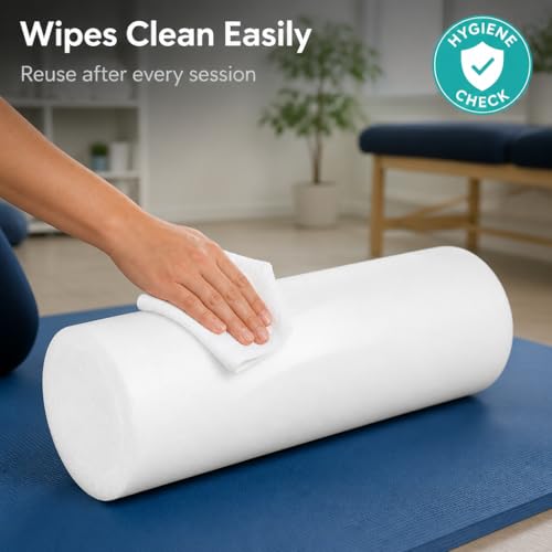 Firm White PE Foam Roller (18" Full Round) - size: 18" Full Round