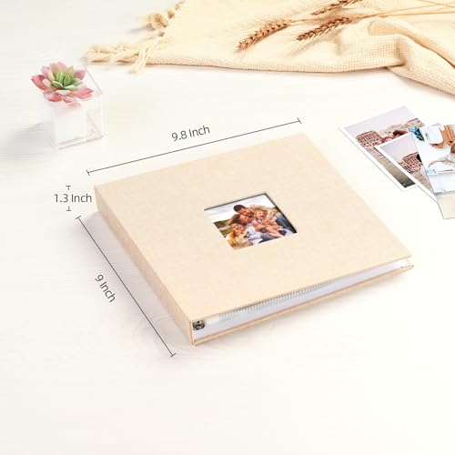 Mublalbum 8x8 Inch 3 Ring DIY Scrapbook Photo Album 40 Pages, Beige - color: Beige, size: 8x8 Inch 40 Pages