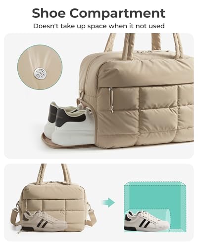 BAGSMART Small Gym Bag for Women, Carry on Travel Duffel Bag - color: Chocolate, size: Medium