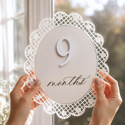 Baby Girl Monthly Milestone Sign Double-Sided (M09) - color: M09