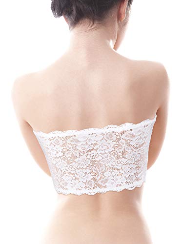 Boao 3 Pcs Lace Tube Bandeau - color: Black, White, Beige, size: Medium
