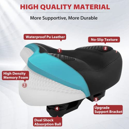 Oversized Seat Compatible with Peloton Bike, Extra Wide Seat - color: A-Red