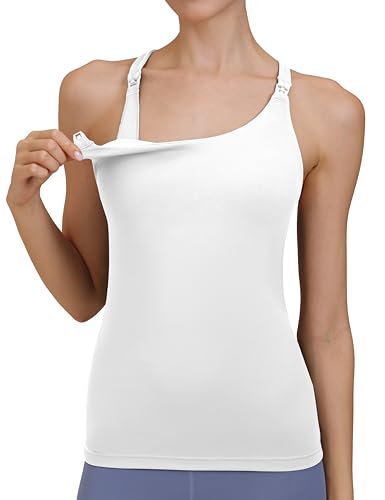 Nursing Tank Top Scoop Neck Pregnancy Camisoles Tanks - color: White, size: X-Large