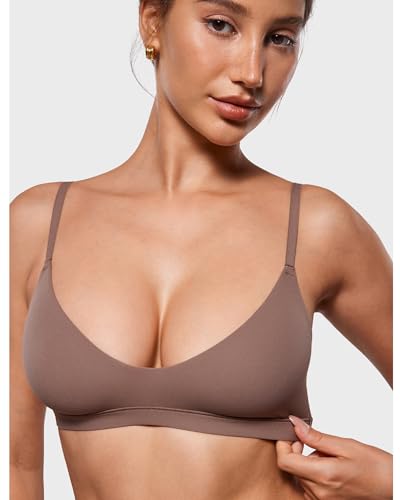 INLYRIC Women's Scoop Bralette No Padding - color: Brown Purple, size: Small
