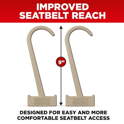 Seat Belt Catcher, Grabber, Seatbelt Reacher Tool - Khaki, 2 Pack - color: Khaki, size: 2 Piece