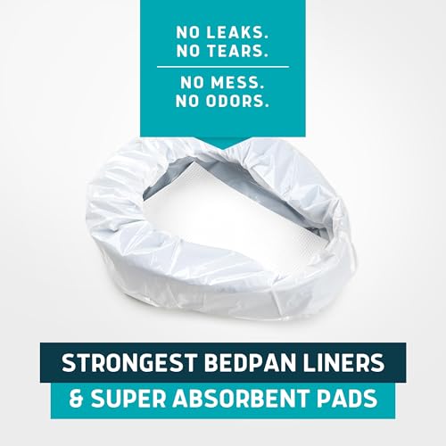Lunderg Bedpan Liners with Super Absorbent Pads - Value Pack 60 Count - size: 60 Count (Pack of 1)