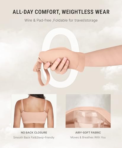 FeelinGirl Bras for Women Comfy Seamless Wireless Bralettes - color: Nude, size: 3X-Large