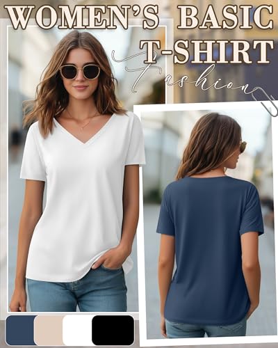4 Pack Women's Nursing Maternity Shirts - color: Black, White, Apricot, Haze Blue, size: Medium
