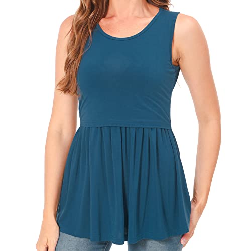 Bearsland Maternity Nursing Tank Tops - color: Black&green&vivid Blue, size: Medium