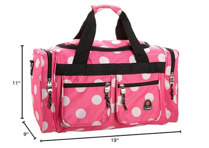 Rockland 19" Polyester Duffel Bag, Pink Dot - color: Pink Dot, size: 19"