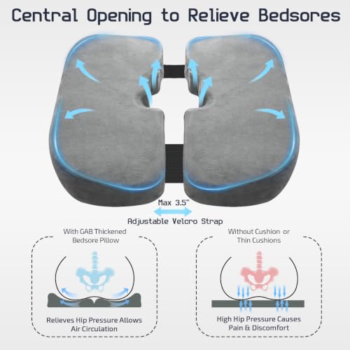 GAB Medical Bed Sore Cushions for Butt, Donut Pillow for Tailbone Pain - color: Gray