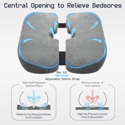 GAB Medical Bed Sore Cushions for Butt, Donut Pillow for Tailbone Pain - color: Gray